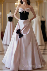 Sexy Ball Gown Sweetheart Neckline Pink Satin Evening Dresses Evening Prom Dresses